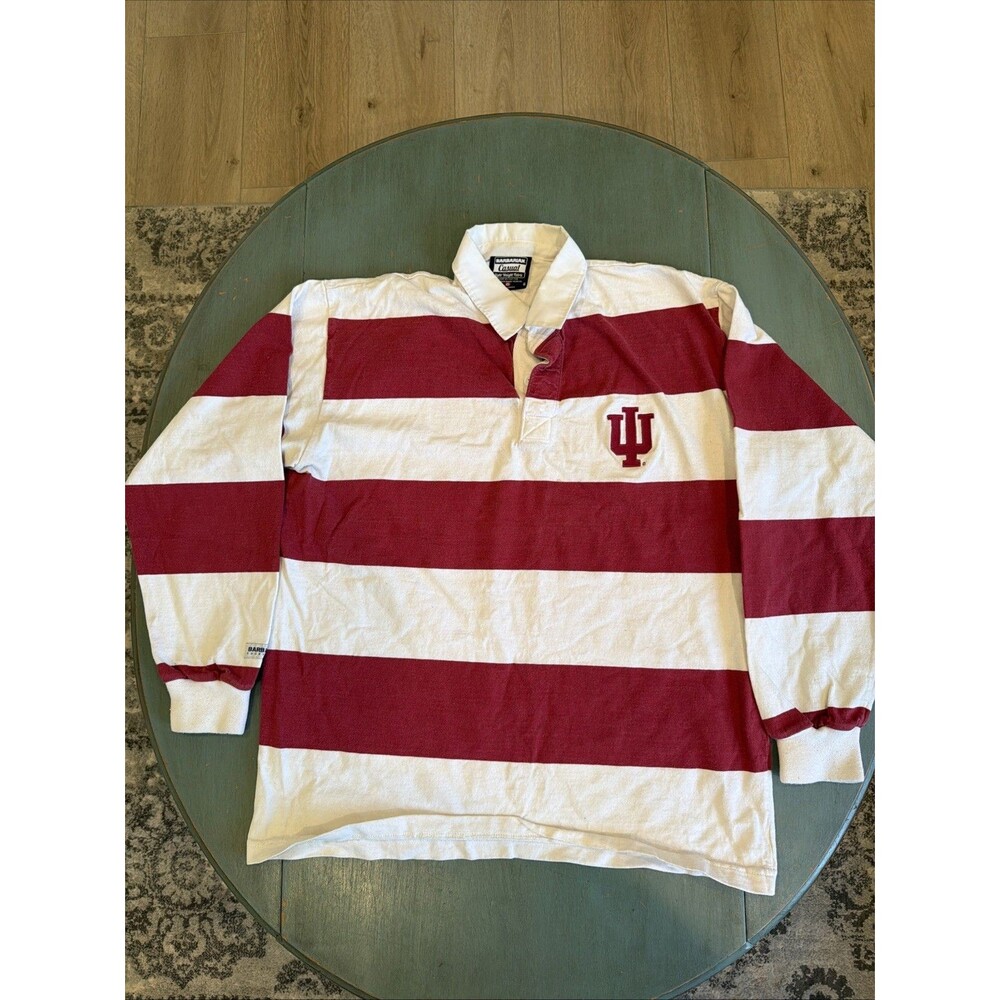 Vintage Barbarian Indiana Hoosiers IU Striped Rugby Shirt Men’s L Canada